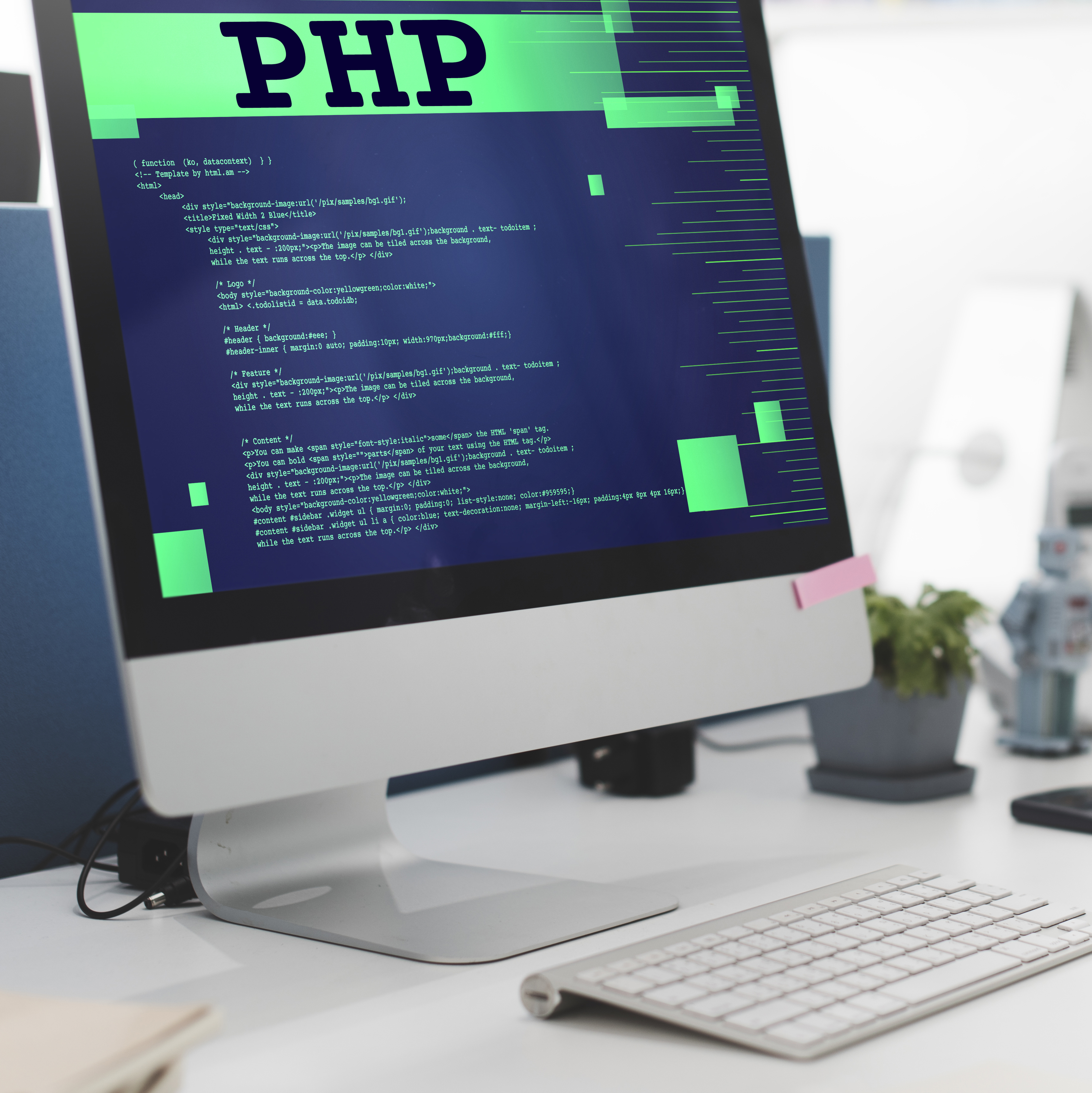 foto van coding in php op computer